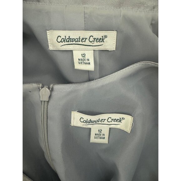 Coldwater Creek Gray Silver Dress & Long Jacket Size 12 Mother of Bride Wedding - Picture 6 of 11